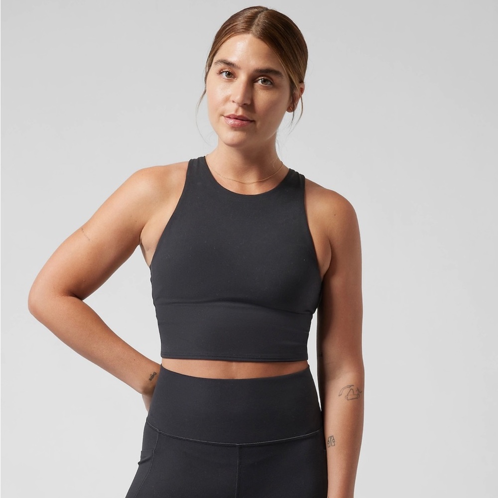 Athleta Cropped Black Athletic Tank Top